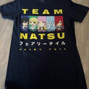 Fairy Tail Mens' Team Natsu Anime Character Panels Graphic Print T-Shirt Small